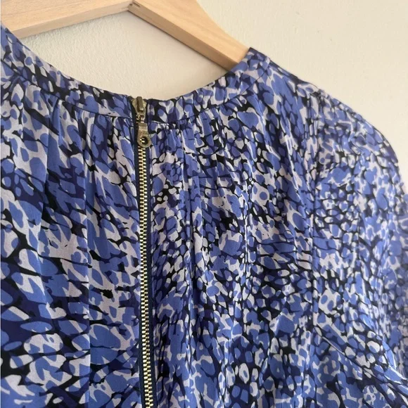 Whistles Bella Silk Dress Blue Multipetal Kate Middleton Size 4 - Picture 6 of 9